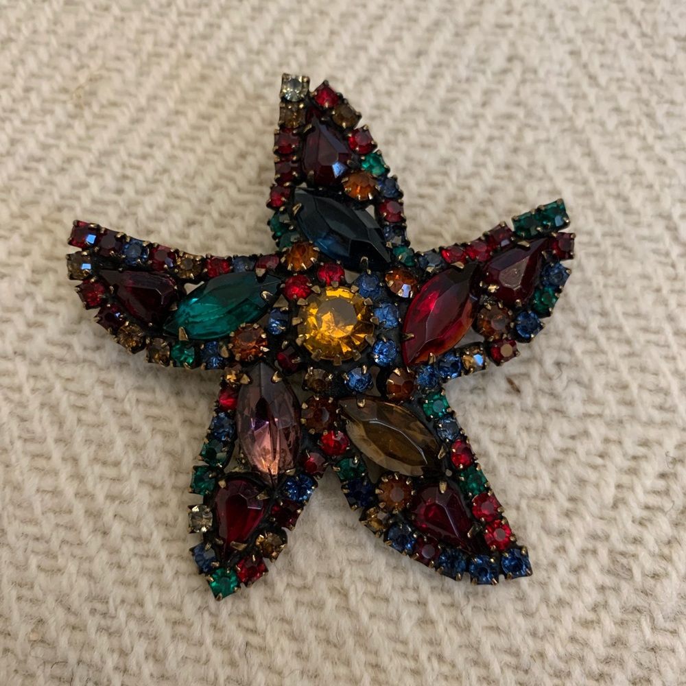 Vintage Multicolor Weiss Starfish Brooch